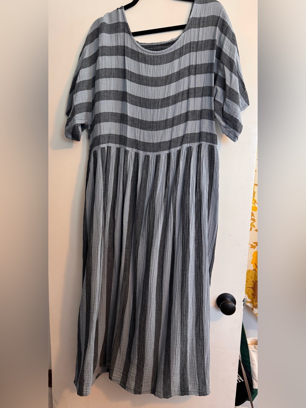 Curator SF Perry Dress Striped Midi Dress in Gray and Black - Women